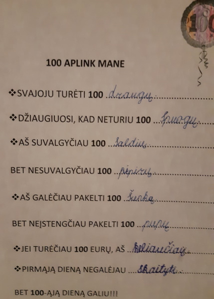 100 dienų mokykloje